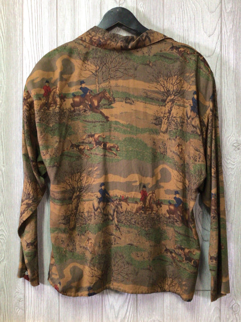 Lauren Blouse Hunt Scene Size 12 Vintage